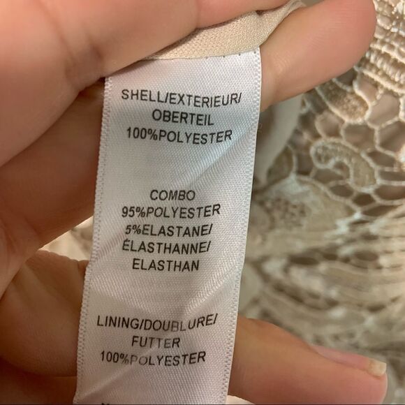 Adrianna Papell Champagne Gold Lace Sheath Dress - Picture 10 of 10